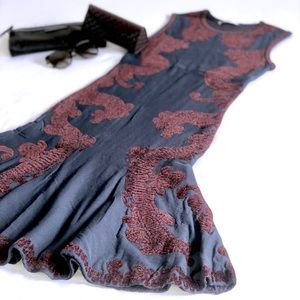 ZAC POSEN Jacquard Flounce Dress